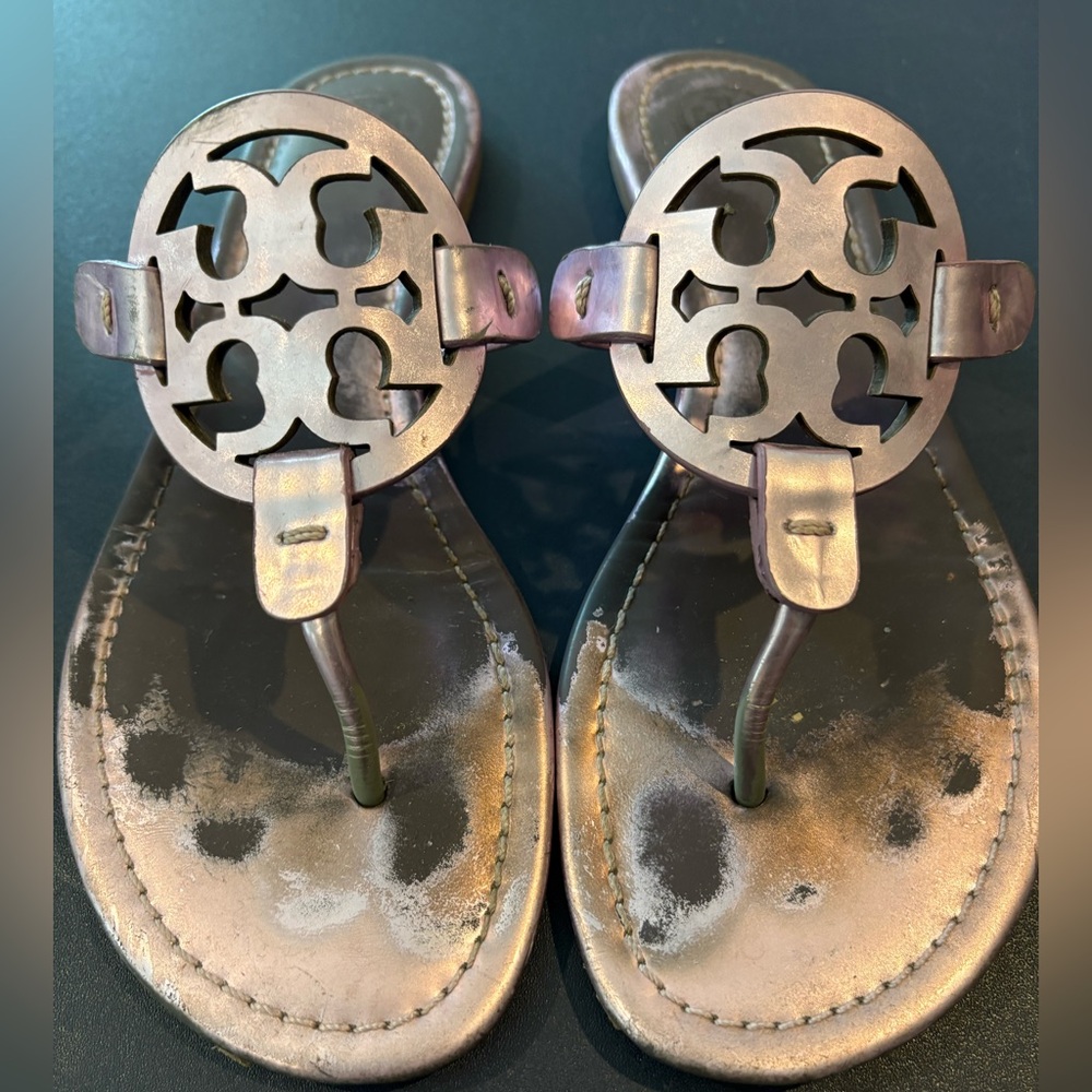 Tory Burch Metallic Miller slide, 7.5